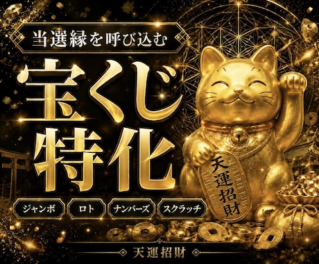 天運招財◆宝くじ特化の神術で莫大な富を引き寄せます 宝くじ運・臨時収入運を飛躍的に高め、豊かな未来へ イメージ1