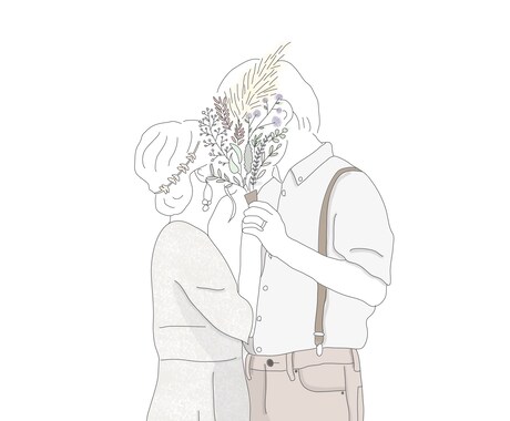 写真から線画イラストを作成します お子様や結婚式の記念やプレゼントにいかがですか？ イメージ1