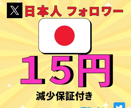 X /ツイッター日本人フォロワー100人増やします 日本人フォロワ−100人　安心の減少保証あり！！ イメージ1