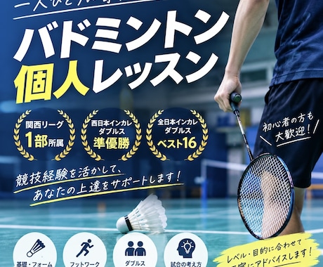 バドミントン初心者の悩みを丁寧にアドバイスします イメージ1