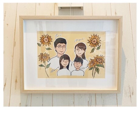 ご家族の似顔絵お描きします 【4名様用】大切なかぞくの素敵な似顔絵かざりませんか イメージ2