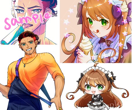 IRIAM活動セット立ち絵・SD・アイコン描きます IRIAM用イラストが全て揃う！ イメージ2