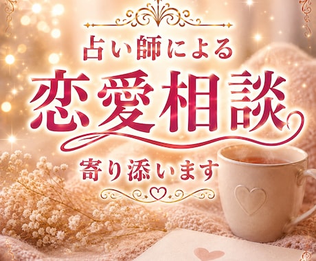 占い師が、誰にも言えない恋愛の悩みお聞きします 片思い、失恋、不倫、復縁、あなたの悩みに寄り添います イメージ1
