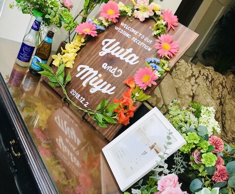 手書き風ウェルカムボードのデザインを制作します 結婚式・開店祝いに、想いを込めた1枚を。 イメージ2