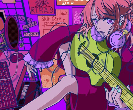 歌ってみた応援します 歌ってみたで使える1枚のイラストを作成します！ イメージ1