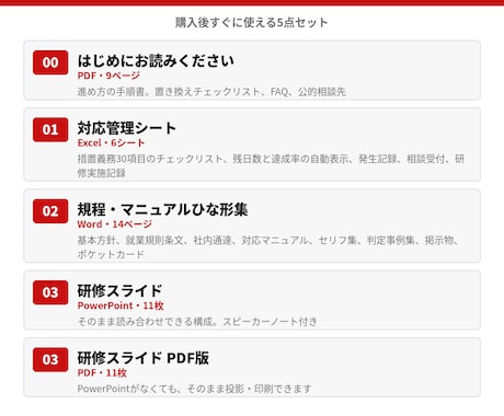 カスハラ義務化対応の規程・研修資料を納品します 2026年10月1日施行。従業員が1人でも対象です イメージ2