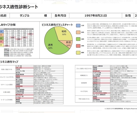 あなたの才能を個別鑑定します 統計学×AIであなたの強みを可視化する イメージ1