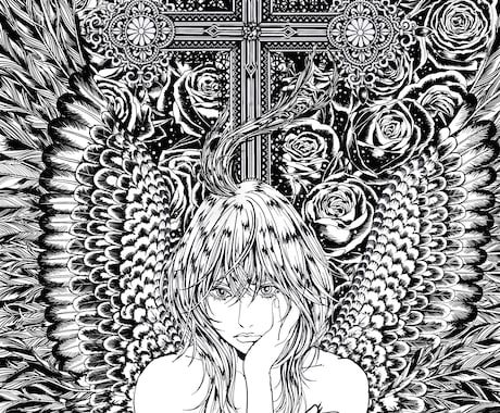 細かい線画制作いたします 世界観のある綺麗目なイラストを制作いたします。 イメージ1