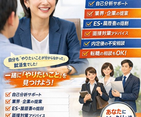 企業目線とあなたに寄り添うを支援します やりたいことがわからない人の気持ちを理解しています イメージ1