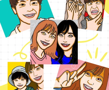 目を引く！圧倒的にPOPで独特！な似顔絵描きます アイコン/名刺/ビジネス/SNS/チラシなどにご利用下さい！ イメージ1