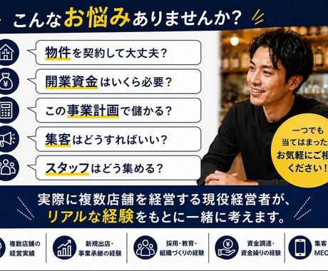 飲食店を開業したい方の相談に何でも乗ります 物件・資金・集客・採用まで現役飲食店経営者が一緒に整理します イメージ2