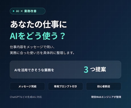 仕事で使えるAI活用法を3つ提案します イメージ1
