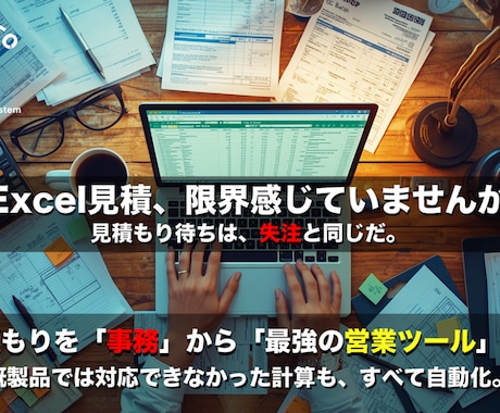 見積を「事務」から最強の営業ツールに変えます 見積もり待ちは、失注と同じ。既製品では無理な計算も自動化 イメージ1