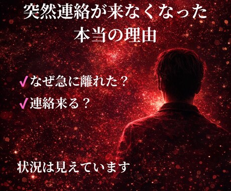 音信不通の理由、霊視で視ます 連絡が来ない本当の理由と本音を深く視ます イメージ1