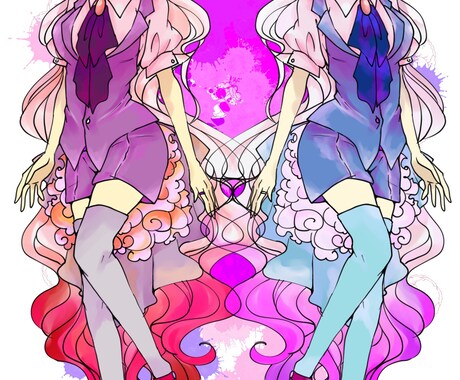 女の子のイラスト描きます アイコン用に使ったり待ち受け画面として使いたい方へ イメージ1