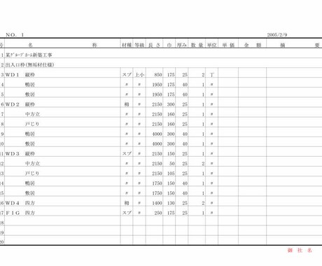 建築工事の木造作材明細書作製します 現場従事しておりましたので現場目線にて明細書作成できる強み イメージ1