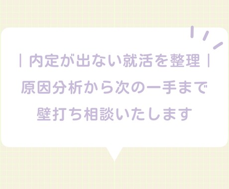 内定が出ない就活を整理します 内定が出ない就活を整理｜原因分析から次の一手まで壁打ち相談 イメージ1