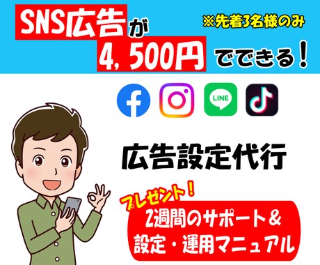 プロがSNS広告の新規運用代行いたします 有資格者が2週間サポートします。【設定・分析マニュアルつき】 イメージ1