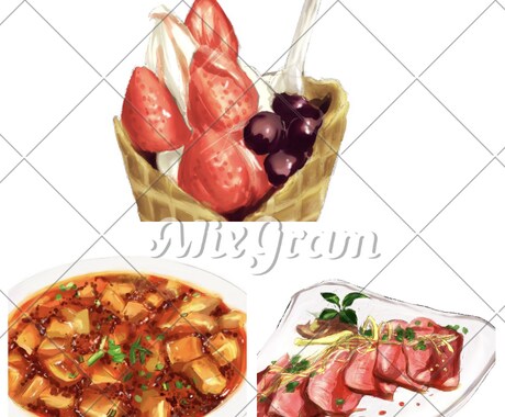 メニュー用のスイーツ、グルメイラスト描きます イメージ1