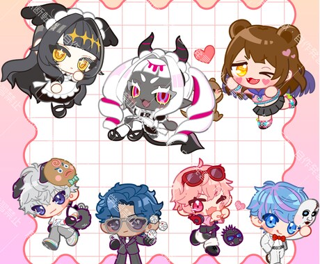 ポップでかわいいミニキャラ描きます グッズにも利用可能なデフォルメイラストです イメージ2