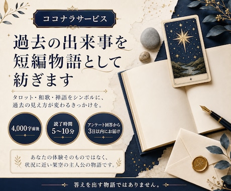 過去の出来事を新たな視点で短編物語として紡ぎます ★タロット・和歌・禅語などで、過去の見え方が変わるきっかけを イメージ1