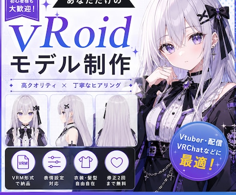 VRoidで理想のVモデル制作します 配信デビューを全力でサポートします イメージ1