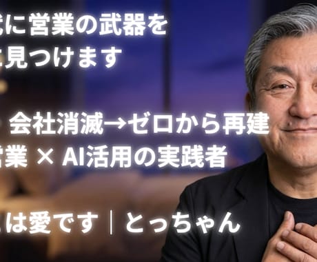 AI時代に営業の武器を一緒に見つけます 63歳で会社消滅→AI全開で再起した男が本気で聴きます イメージ1
