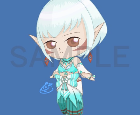 ミニキャラ(SD)アイコン【全身】描きます 「全身」構図のミニキャラアイコンを.☆.｡.:*・° イメージ1