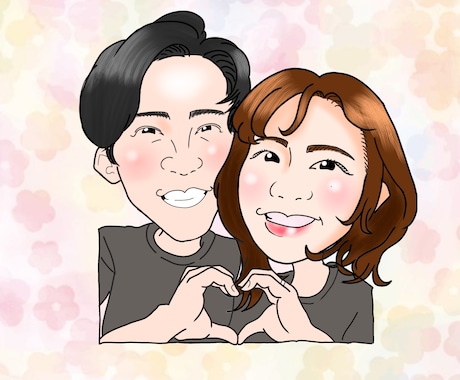 彼氏彼女へのプレゼントに似顔絵作成します 二人の素敵な瞬間を切り取りませんか？ イメージ1