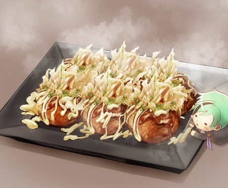 動画の挿絵やメニューに！食欲そそるゴハン描きます どんな料理も思わず食べたくなるアニメタッチの料理にします！ イメージ2