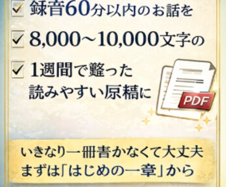 音声から自分史原稿制作｜将来につながる形で整えます まずは「はじめの一章」から形にしませんか。 イメージ2