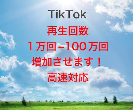 TikTokの再生回数2万回増やします 安心できるこのお値段。オプション購入でもっとお得に！ イメージ1