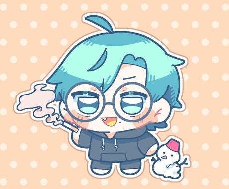 SHOWROOMのアバターやグッズ絵お描きします 用途に沿ったキラキラかわいいミニキャライラストをお描きします イメージ1