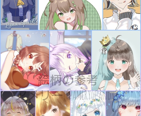 ご要望のオリジナルキャラをデザイン、1枚絵にします あなたの好みをバッチリ把握をし、2or3面図と1枚絵を描く イメージ1