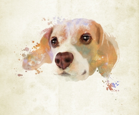 愛犬の似顔絵アートポスター、自宅にお届けいたします ハイグレードA3