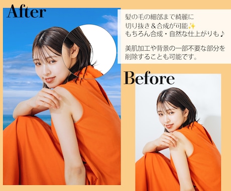 合成加工、画像加工、レタッチ、補正処理作成ます 現役モデルがアパレルや広告用画像、ECサイト用画像など作成 イメージ2