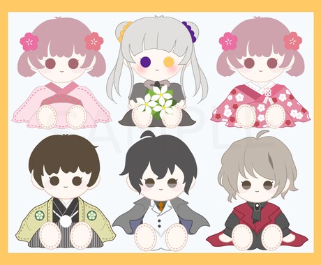 商用込み！お座りぬいぐるみイラストお描きします グッズ、動画サムネ、Vtuber、ゲーム、MV用など！ イメージ1