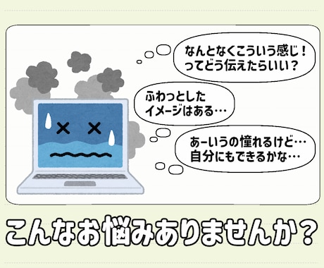 なんとなく、でもOK！同人誌表紙ラフ一緒に作ります 依頼前の不安を解消！こんな感じを伝えるラフ、一緒に作ります！ イメージ2