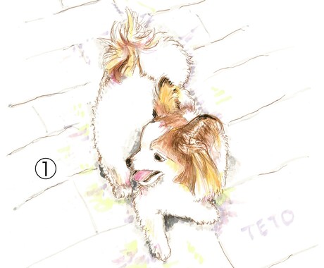 お好きな絵柄で動物のイラストをお描きします ペットや動物をお好きな絵柄で、アナログイラストに仕上げます。 イメージ2