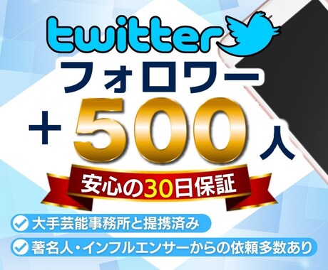 Twitter★フォロワー500人増加させます 30日減少保証付★安全の自社管理コミュニティサイトで鬼拡散！ イメージ2