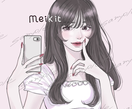 大人可愛い・透明感・綺麗め｜女性イラストを描きます アイコンをオシャレに彩る｜オリジナルイラストを届けます イメージ2
