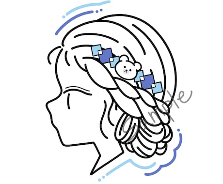 シンプル線画の横顔アイコンお描きします 好きな色をアクセントに◎シンプルでも自分らしさを。 イメージ2