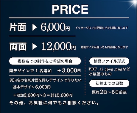 コンセプトやイメージが伝わる名刺を作成します 信頼感や安心感を与え、伝えたい思いを形にします イメージ2