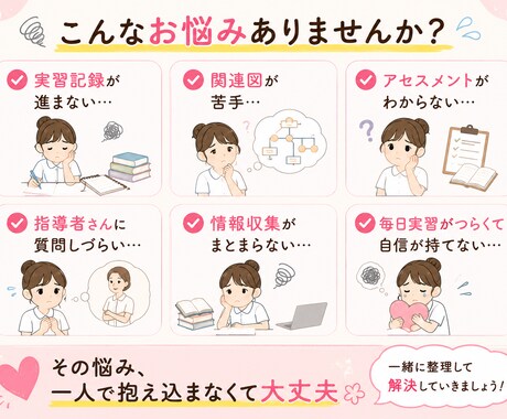 実習の悩み・看護過程・記録を丁寧にサポートします 臨地実習指導歴10年看護師が実習の不安を具体的に解決します！ イメージ2