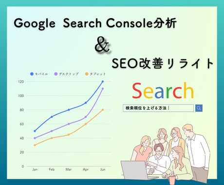 検索順位改善！検索データ分析とSEOリライトします 「せっかく書いたのに読まれない」データに基づいて改善します！ イメージ1
