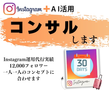 1ヶ月間インスタコンサルします 初心者向けのフォロワー0からスタートでもOK！ イメージ1
