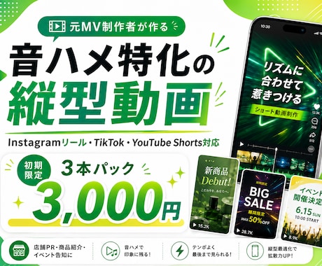 元MV制作者が音ハメ特化の縦型動画を制作します 埋もれる動画をテンポよく！音で魅せる縦型動画に イメージ1