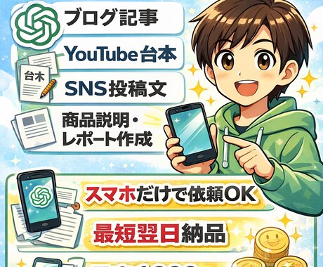 高品質な文章・記事・台本を作成します 早い・安い・読みやすい文章をスマホ1つで即納します! イメージ2