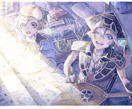 民族調・幻想音楽のMV・CDジャケット作成します 水彩風ファンタジーイラストで楽曲の世界観を彩ります イメージ1