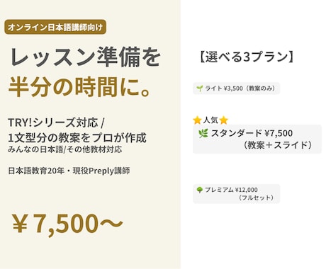 授業準備を時短｜日本語の教案・スライド作成します 教案＋スライド一式。そのまま使える日本語教材をプロ品質で イメージ1
